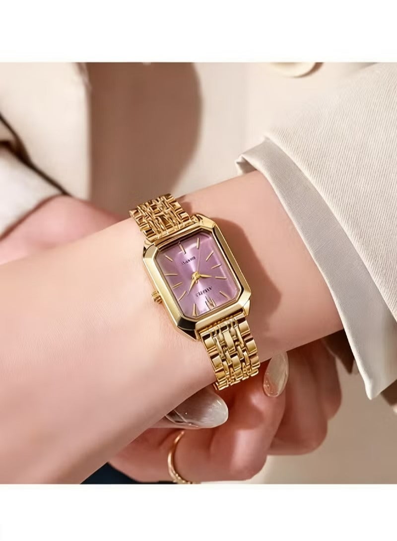 QUARTZ 4PCS Watches Fashion High precision quartz movement Quartz Stainless Steel Watch Gold - Image 5